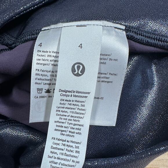 Lululemon Wunder Under SmoothCover Tight 25" Foil Radiate Black Night Size 4 NWT - Picture 6 of 12